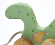 Load image into Gallery viewer, Wooden Dinosaur Pull Toy
